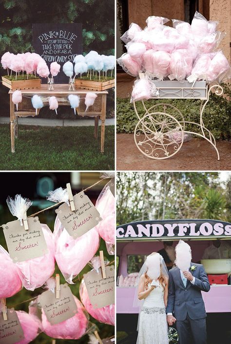 Candy Floss Wedding Treat Station! See more great wedding food ideas on www.onefabday.com Food Stations Ideas, Wedding Reception Food Stations, Summer Wedding Food, Dessert Bord, Wedding Food Stations, Wedding Food Drink, Wedding Reception Ideas, Wedding Treats, Wedding Reception Food