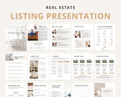 15 Page Realtor Listing Presentation Real Estate | Etsy Real Estate Listing Presentation, House Hunting Checklist, Realtor Ideas, Listing Presentation Real Estate, Listing Presentation, Real Estate Buyers, Realtor Marketing, Branding Template, Digital Business Card