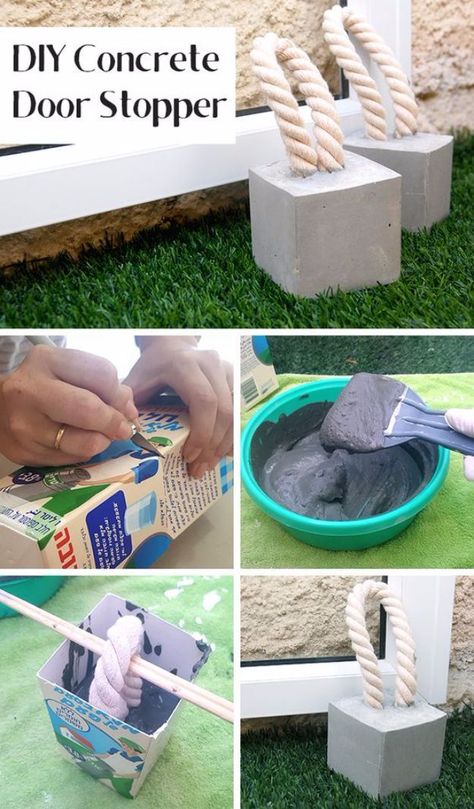 Diy Doorstop, Diy Keramik, Concrete Candle Holders, Flower Tower, Cement Diy, Concrete Diy Projects, Diy Concrete, Cheap Crafts, Concrete Crafts