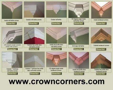 Are you sick of getting your Crown Molding Corners cut wrong ? well NO MORE ... just buy PRE-MADE Crown molding corners, for inside & out corners, SIMPLE! ... see more @ http://www.crowncorners.com/install.htm Crown Molding Corner Blocks, Crown Molding Corners, Molding Ceiling, Ceiling Trim, Corner Moulding, House Trim, Crown Moulding, Trim Work, Crown Molding