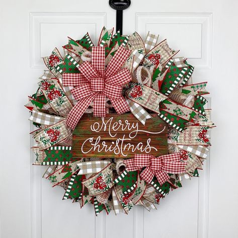 Burlap wreath christmas