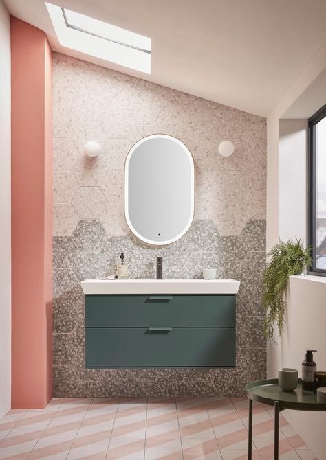 The Bathroom Trends You Need to Know About in 2023 Oak Vanity Unit, Juniper Green, Roper Rhodes, Green Vanity, Basin Unit, Countertop Basin, Big Bathrooms, Bathroom Trends, Bathroom Items