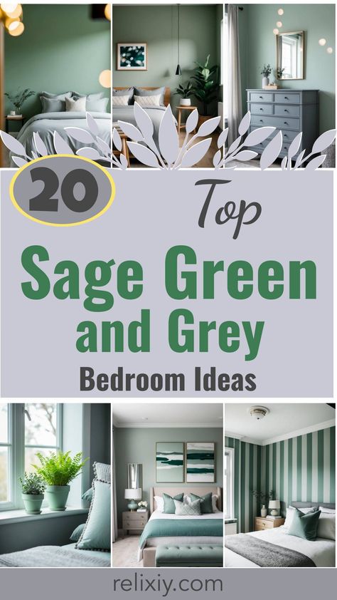 20 Best Sage Green And Grey Bedroom Ideas To Copy Green And Grey Bedroom Ideas, Mint Green Dresser, Sage Green And Grey Bedroom, Green And Grey Bedroom, Sage Green And Grey, Sage Bedroom, Grey Bedroom Ideas, Green Dresser, Sage Green Walls