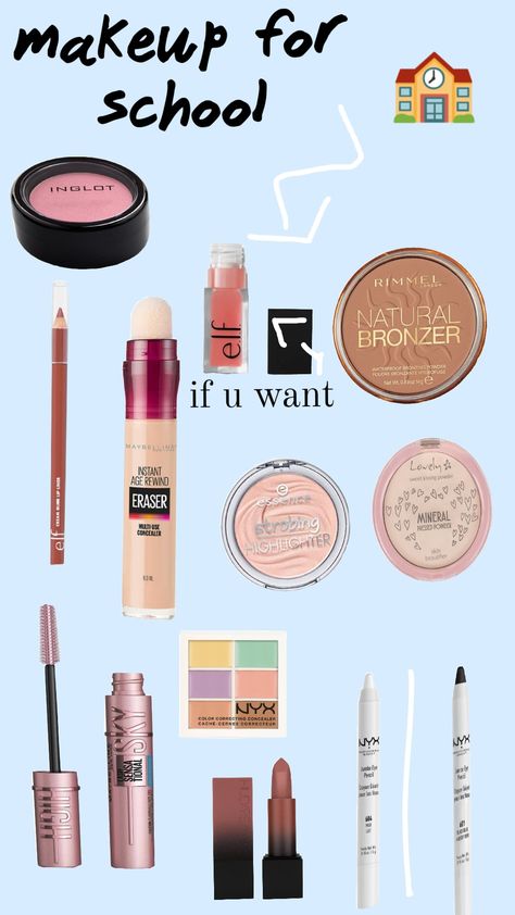 #makeup #school 7th Grade Makeup, Middle School Makeup, 8th Grade Outfits, School Beauty, Back To School Makeup, Mack Up, School Prep, Makeup School, School Makeup