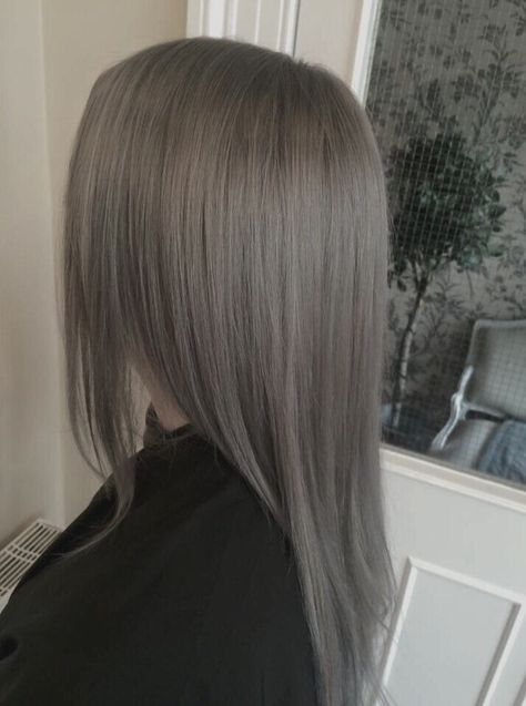 grey Grayish Hair Color, Light Ash Grey Hair, Deep Ash Grey Hair, Brownish Grey Hair, Silvery Brown Hair, Milk Tea Grey Hair, Grey Hair Asian, Light Ash Hair, Grey Ash Hair