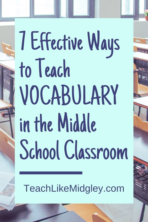 Vocabulary Games For Middle School, Middle School Classroom Decorating Ideas English Language Arts, Middle School Ela Classroom Setup, Middle School Teaching Strategies, Ways To Teach Vocabulary, Vocabulary Activities Middle School, Middle School Reading Classroom, Middle School Vocabulary, Middle School English Classroom