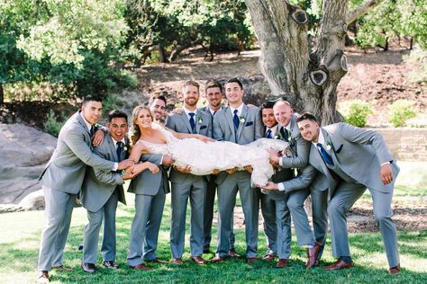 Bride With The Groomsmen, Groomsmen And Bride Pictures, Bride Groomsmen Pictures, Wedding Photos Bride And Groomsmen, Groomsmen And Bride Photos, Groomsmen With Bride, Wedding Pictures Funny, Wedding Photo Ideas For Photographers Group Shots, Bride With Groomsmen Pictures