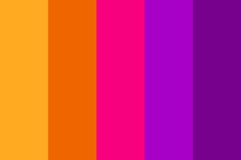 Twilight Sunset Color Palette Synthwave Color Palette, Lisa Frank Color Palette, Vaporwave Color Palette, Vaporwave Sunset, Twilight Sunset, Neon Colour Palette, Sunset Color Palette, Bright Color Palette, Procreate Color Palette