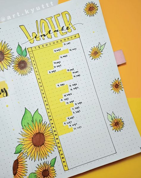 Creative Water Tracker Bullet Journal Ideas - Bullet Planner Ideas Aesthetic Water Tracker, My Planner Ideas, Bulit Journal, June Planner Ideas, Bujo Water Tracker, Water Tracker Ideas, Bullet Journal Ideas June, June Bullet Journal Mood Tracker, Water Log Bullet Journal