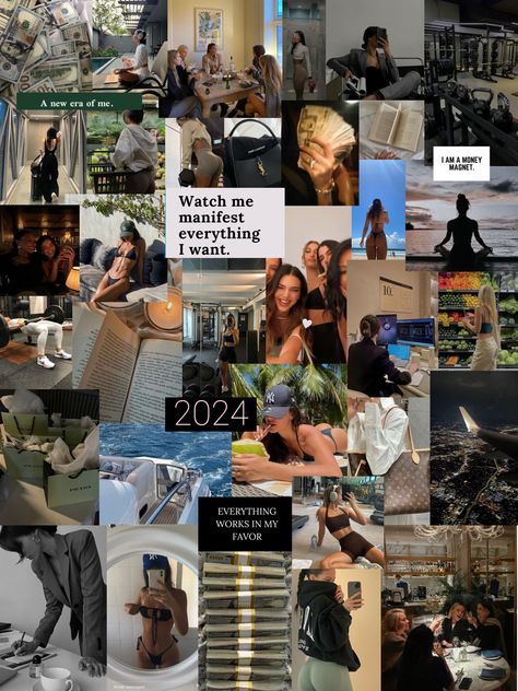 Vision Board, 2024, Fitness, Travel, Friends, Sucess, Money, Wealth, Luxury 2024 Girl Vision Board, 2024 Vision Board Luxury, Vision Board 2024 Money, Vison Boards Ideas 2023 Money, D'aprix Vision Board, Vising Board 2024, 2024 Vision Board Friends, 2024 Vision Board Money, Vision Board Ideas Examples 2024