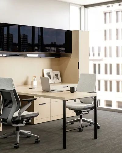 Elective Elements Freestanding Office Desk with Storage | Steelcase Office Desk With Storage, Workstations Design, Mobile Pedestal, Desk With Storage, Office Workstations, Private Office, Office Environment, Cabinet Organization, Maximize Space