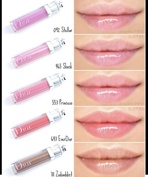 Blackpink Makeup, Dior Lip Gloss, Gloss Dior, Lip Gloss Review, Lip Routine, Dior Lipgloss, Lipgloss Swatches, Permanente Make-up, Goddess Makeup