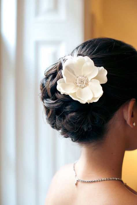 Side Curls, Wedding Hairstyles And Makeup, African American Weddings, Wedding Hairstyles Bride, Side Hairstyles, Best Wedding Hairstyles, Bridal Updo, Ivory Flowers, Mod Wedding