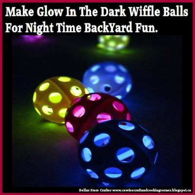 Dollar Store Crafter: Use Dollar Store Glow Sticks To Make Glow In The D... Wiffleball Party, Summer Art Activities, Ball Craft, Glow In The Dark Paint, Glow Stick Party, Summer Arts And Crafts, Boredom Busters For Kids, Wiffle Ball, Kids Fall Crafts