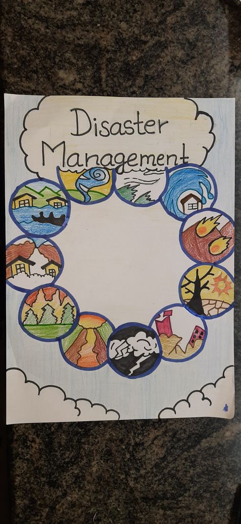 Natural Disasters Art Poster, Natural Disasters Project File, Disasters Management Project, Geo Project Cover Page, Project On Disaster Management Class 9, Disaster Management Project File, Disaster Management Poster, Disaster Management Cover Page, Natural Disasters Project Cover Page