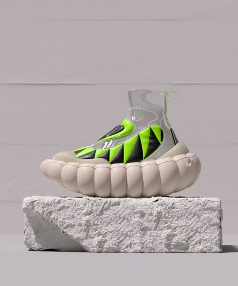 shoes concept on Behance Concept Sneakers, Sneakers Sketch, Foams Shoes, Futuristic Shoes, Techwear Fashion, Clothing Art, Shoe Design Sketches, Marvelous Designer, Futuristic Fashion