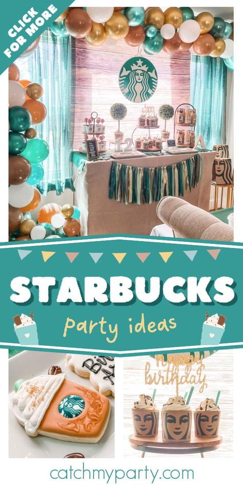 Starbucks Themed Birthday Party Free Printable, Frappe Birthday Party Ideas, Birthday Party Idea For Girls 11th, Girls 11th Birthday Party Themes, Birthday Party Ideas For 12 Year Girl Theme, 13 Yrs Old Girl Birthday Party Ideas, 9th Birthday Theme Girl, Birthday Party Themes For 10 Yr Girl, Birthday Themes For 11 Year Girl