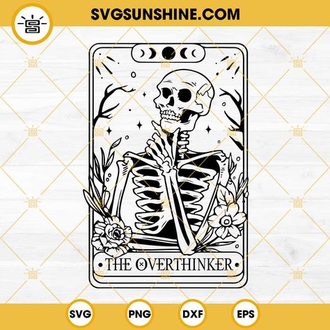 2.99Skeleton The Overthinker Tarot SVG, Overthinker SVG, Skeleton SVG, Skull Tarot Card SVG Tarot Svg Free, Cat Tarot Card Tattoo, La Luna Tattoo, Flash Sleeve, Black Bujo, Tarot Card Svg, Tarot Svg, Reader Tattoo, The Overthinker