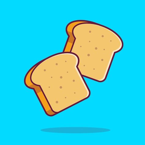 Toast Cartoon, Geometrical Prints, Bread Icon, Bakery Icon, How To Draw Anything, Speed Draw, Vintage Bakery, Stickers Ideas, Baking Goods