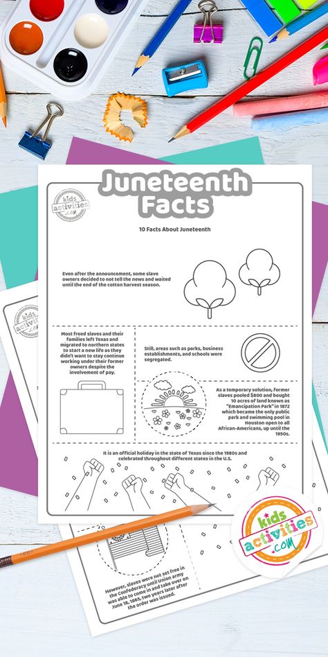 These printable coloring sheets include two pages with facts about Juneteenth that kids can color as they learn about Juneteenth. Juneteenth Worksheets For Kids, Summer Art Ideas, Printable Coloring Sheets, Modern History, Activity Sheets, Reading Activities, Craft Activities For Kids, Summer Art, Worksheets For Kids