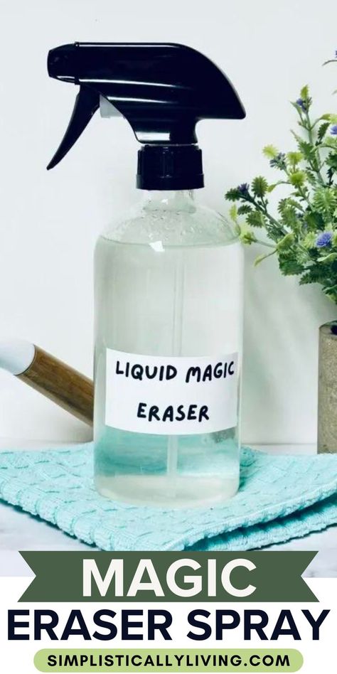 bottle of magic eraser spray Homemade Recipe, Magic Eraser, Spray Bottle, The Magic, Spray