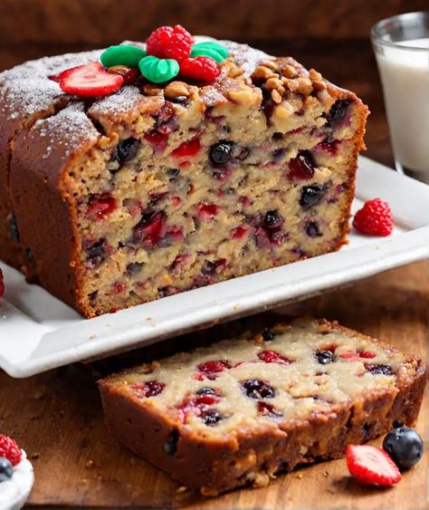 Moist Fruitcake Recipe  Ingredients  - 1 cup mixed dried fruit (raisins, currants, chopped dates) - 1 cup chopped nuts (walnuts, pecans) - 1 cup orange juice - 1/2 cup unsalted butter, softened - 1 cup brown sugar - 2 large eggs - 2 cups all-purpose flour - 1 teaspoon baking powder - 1 teaspoon ground cinnamon - 1/2 teaspoon ground nutmeg - 1/2 teaspoon salt - 1/4 cup dark rum (optional)  Full Cooking Instructions on... Easy Christmas Fruit Cake, Fruit Cake Bread, Betty Crocker Fruit Cake Recipe, Fruit Cake With Rum, Fruit Cake Bars, Christmas Fruitcake Recipes, Easy Fruit Cake Recipe Simple, Mincemeat Fruitcake Recipe, Easy Fruitcake Recipes