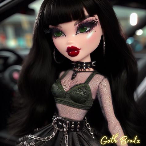 Commision!🫶🏻 from corporate baddie, to goth mami 😍 #bratz #gothbratz #explorepage Alt Baddie, Corporate Baddie, Romantic Goth, Silver Cloud, Punk Emo, Black Hair, Halloween, Makeup, Hair