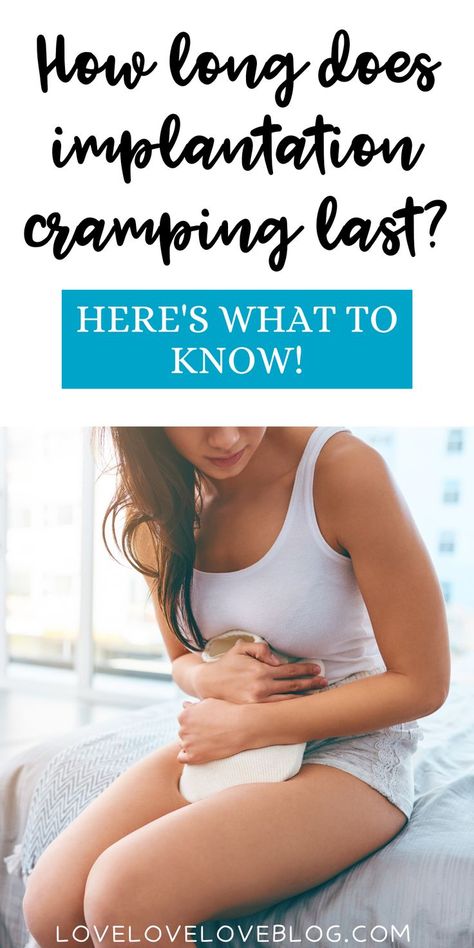 How long does implantation cramping last? Here's everything you need to know, plus the best tips for implantation success, the signs and symptoms of implantation and other first pregnancy tips. First Month Pregnancy Symptoms, Signs Of Implantation, Early Pregnancy Cramps, Implantation Cramps, Implantation Symptoms, First Pregnancy Tips, Pregnancy Symptoms By Week, First Trimester Tips, First Month Of Pregnancy