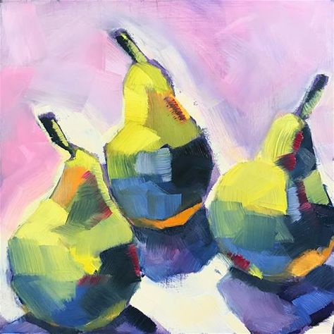 Fruits Painting, Abstract Fruit, Airplane Painting, Pear Art, Abstract Inspiration, Oil Painting Inspiration, Contrasting Colours, Graffiti Characters, Fruit Painting