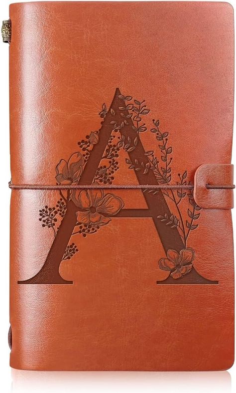 Amazon.com : Booson Initial Leather Travel Journal Monogrammed Notebook Appreciation Gifts Refillable Personalized Diary Writing Notepad for Women Graduation Birthday Christmas (A) : Office Products Personalised Notebook Cover, Personalized Notebook Cover, Leather Bound Notebook, Leather Travel Journal, Monogram Notebook, Personalized Leather Notebook, Diary Writing, Personal Diary, Personalized Notebook