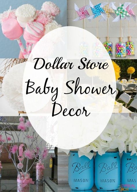 Dollar Store decorating ideas for a baby shower that are easy and inexpensive to do. Cheap baby shower centerpieces you can make yourself and are CUTE! Diy Christmas Decorations Dollar Store, Halloween Unique, Halloween Party Decor Diy, Cheap Baby Shower, Baby Boy Shower Favors, Simple Baby Shower, Baby Shower Decorations For Boys, Baby Shower Supplies, Girl Baby Shower Decorations