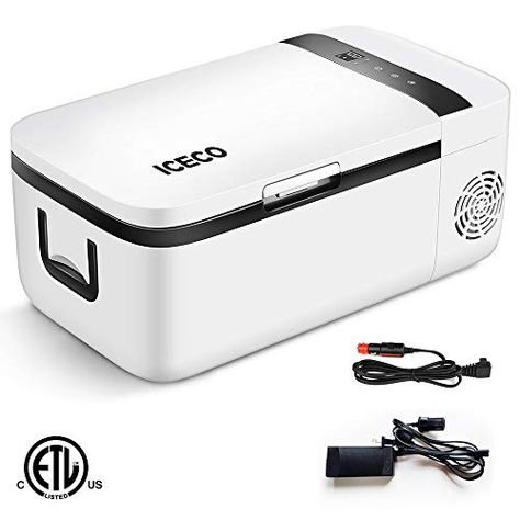 ICECO T12 Portable Refrigerator, Touch Control, Car Freezer (14 Quart), Touch Screen, DC 12/24 V, AC 110-240V, 0¨H to... Best Counter Depth Refrigerator, Mini Fridge With Freezer, Small Cooler, Portable Refrigerator, Fridge Cooler, Counter Depth Refrigerator, Portable Fridge, Microcar, Compact Refrigerator