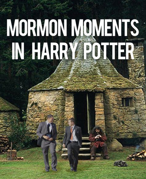 Ever wanted to know what Harry Potter and Mormons have in common? Check out these awesome gifs/memes! Lds Jokes, Lds Funny, Hilarious Harry Potter, Mormon Jokes, Mormon Humor, Funny Harry Potter, Mormon Memes, Lds Memes, Church Memes