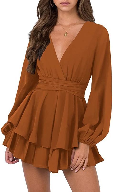 Plunging V Neck Dress, Wrap Dress Short, Jumpsuit Elegant, High Waist Dress, A Line Mini Skirt, Solid Color Dress, Short Mini Dress, Vestido Casual, Long Sleeve Bodycon Dress