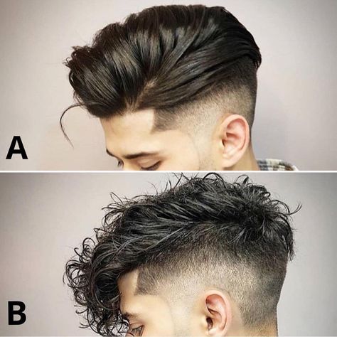 Hair Style Mens | ✂️🥇 on Instagram: “A or B 🤔 Follow us at ‘ @hairstylemens ’ Cc : @ DM please. Tag your friend below & Comment👇 .. ........ #clothes #shop #vintage #streetmobs…” Male Curly Hair, A Fade Haircut, Best Mens Haircuts, Gus Gus, Gents Hair Style, Bronze Hair, The Fade, Cool Mens Haircuts, Edgy Haircuts