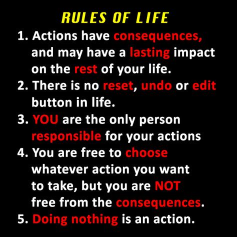 All Actions Have Consequences Quotes Actions Have Consequences Quotes, Mind Games Quotes, Consequences Quotes, Actions Have Consequences, Decision Quotes, Rules Of Life, Action Quotes, Life Decisions, Humpty Dumpty