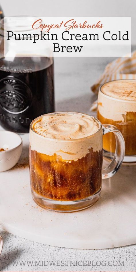 Homemade Pumpkin Cold Brew, Copycat Starbucks Pumpkin Cream Cold Brew, Pumpkin Cold Cream Recipe, Pumpkin Cream Foam Starbucks, Homemade Pumpkin Cream Cold Brew, Pumpkin Cold Cream, Pumpkin Cream Cold Brew Recipe, Pumpkin Creme Cold Brew, Pumpkin Foam Cold Brew