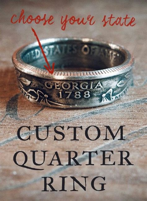 Quarter Ring, Carbon Fiber Wallet, State Quarters, Coin Ring, Birth Year, Cool Stuff, Please Wait, Wood Working, Helpful Tips