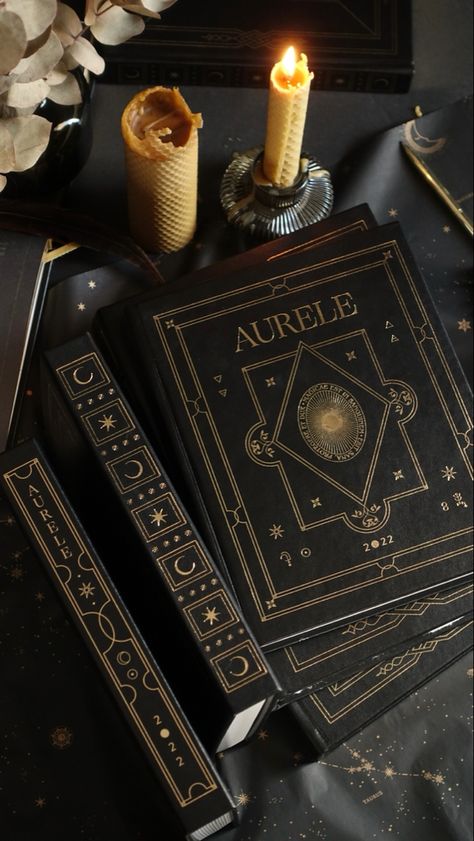 https://www.cocorrina.com/collections/the-witch-collection/products/aurele-2022 Creative Book Cover Designs, Creative Book Covers, 2022 Planner, Card Magic, Grimoire Book, Poster Photography, Black Lounge, Arts Ideas, Portfolio Book