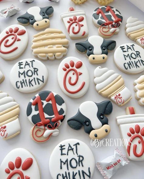 Eat Mor Chikin, Birthday Cookies, Cookie Decorating, Boy Birthday, Birthday Parties, Party Ideas, Birthday Party, Mint, Cake