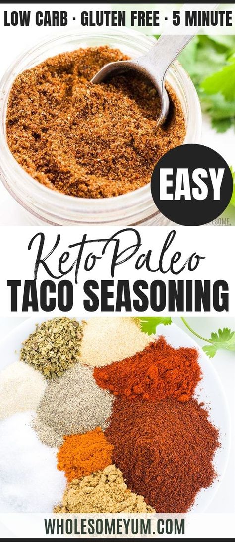 Paleo Taco Seasoning, Easy Taco Seasoning Recipe, Paleo Taco, Keto Seasoning, Low Carb Taco Seasoning, Paleo Tacos, Keto Taco Seasoning, Mild Taco Seasoning, Low Carb Taco