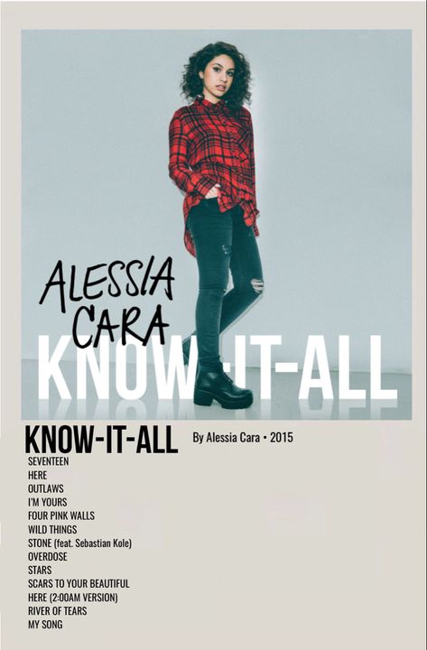 minimal polaroid album cover poster for know-it-all by alessia cara Alessia Cara Album, Allesia Cara, Indie Movie Posters, Minimalist Music, Iconic Movie Posters, Music Poster Ideas, Upbeat Songs, Alessia Cara, Iconic Album Covers