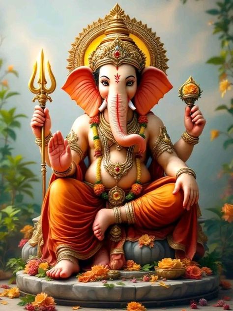 Ganesh Pictures, Ganpati Images, Om Ganesha, Ganesha Art Illustration, Ganesha Images, Ganesha God, God Idols, Ganesh Utsav, God Artwork