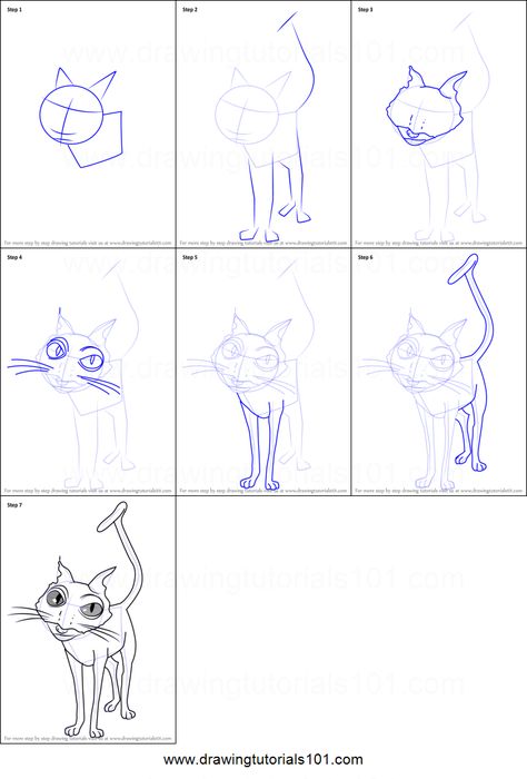 How to Draw Cat from Coraline printable step by step drawing sheet : DrawingTutorials101.com Cat Draw Step By Step, Coraline Cat Painting, Cat From Coraline Drawing, Coraline Drawing Easy Step By Step, Coraline Easy Drawings, How To Draw Coraline, Wybie Coraline Drawing, Coraline Bullet Journal, Coraline Drawing Ideas