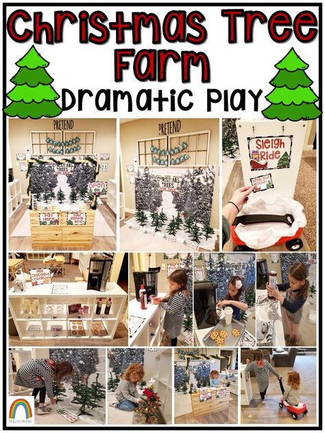 Dramatic Play Christmas Preschool, Preschool Christmas Dramatic Play Center, Christmas Tree Farm Dramatic Play Preschool, Tree Farm Dramatic Play, Christmas Tree Farm Dramatic Play, December Dramatic Play Preschool, Hibernation Dramatic Play, Christmas Dramatic Play Ideas, Christmas Dramatic Play Preschool