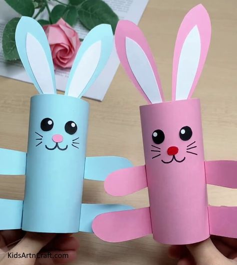 DIY Cardboard Roll Bunnies Easy Craft Tutorial For Kids Check more at https://www.kidsartncraft.com/cardboard-roll-bunnies-craft-tutorial/ Bunnies Craft, Cardboard Rolls, Diy Cardboard, Craft Tutorial, Easy Craft, Cardboard Crafts, Easy Crafts, Crafts For Kids, For Kids