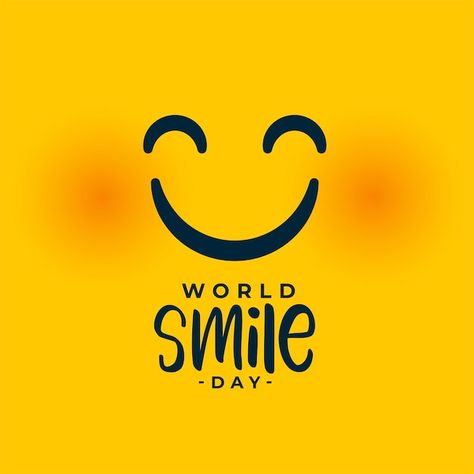 Smile World, Smile Day, Smile Logo, World Smile Day, Constitution Day, Powerpoint Background Design, World Days, Event Logo, Graphic Tshirt Design