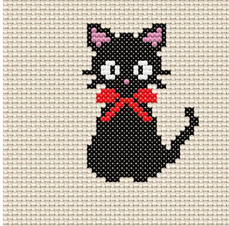 Lucky Black Cat Cross Stitch Pattern "Lucky Black Cat"  Pattern, featuring a small modern design of a kitten with a stylish red bow.  Whether you're a seasoned stitcher or just starting out, this pattern is beginner friendly and sure to bring a smile to your face. Aida: 14 count ( 5,5 per cm) Pattern Size: 25 x 34 stitches Finished Size: 1.7 x 2.4 inches ( 5 x 6 cm ) Fabric Color: Antique White (101) Note: This listing is for a digital cross-stitch pattern only. Physical materials are not includ Kitten Cross Stitch Pattern, Mini Cat Cross Stitch Pattern, Black Cat Cross Stitch Pattern Free, Small Cat Cross Stitch, Cross Stitch Cats, Black Cat Cross Stitch Pattern, Cat Cross Stitch Charts, Cats Cross Stitch, Cross Stitch Cat