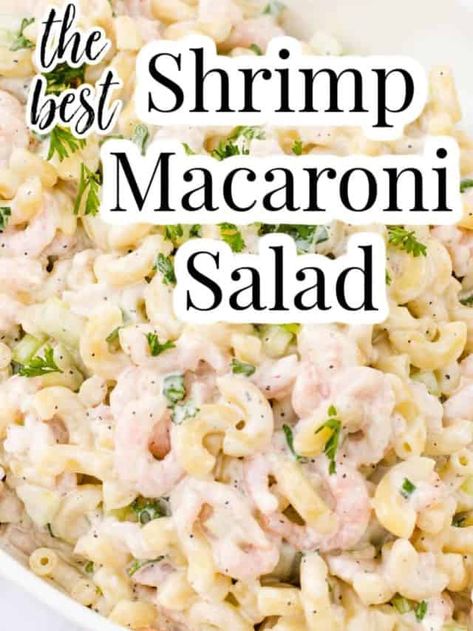 Cold Shrimp Pasta Salad, Shrimp Macaroni Salad, Shrimp Macaroni, Homemade Macaroni Salad, Macaroni Pasta Salad, Creamy Pasta Salad, Shrimp Pasta Salad, Seafood Salad Pasta, Creamy Pasta Salads