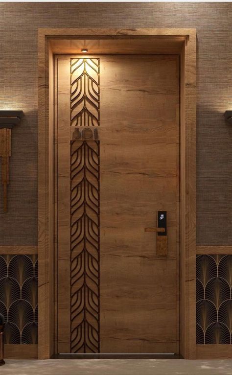 40 Stylish Modern Wooden Door Design Ideas - Engineering Discoveries Pintu Ganda, Pintu Interior, Wooden Door Entrance, Modern Wooden Doors, House Main Door Design, Single Door Design, Main Entrance Door Design, Front Door Design Wood, Wooden Front Door Design